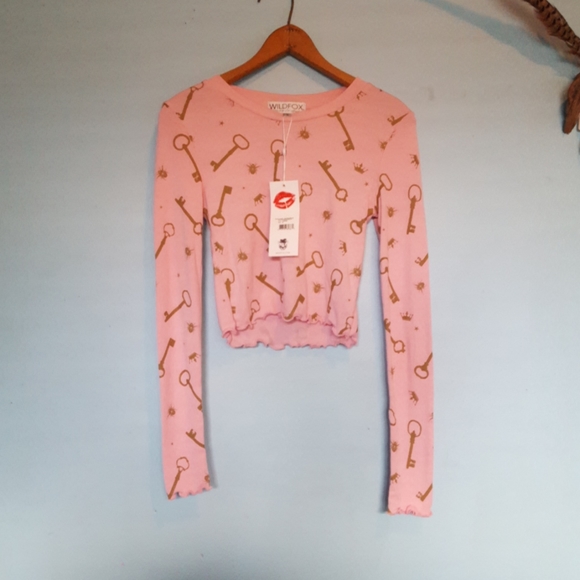 RARE wildfox endless keys crop top - Picture 3 of 5